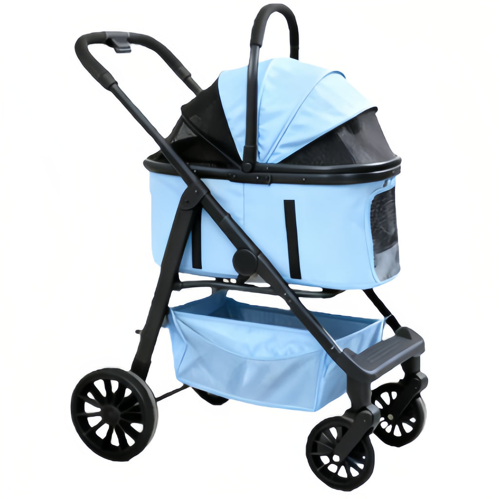 Pet cart  Detachable basket + car mode, waterproof and wear-resistant material, one-click car collection, essential for small and medium-sized pets traveling.
