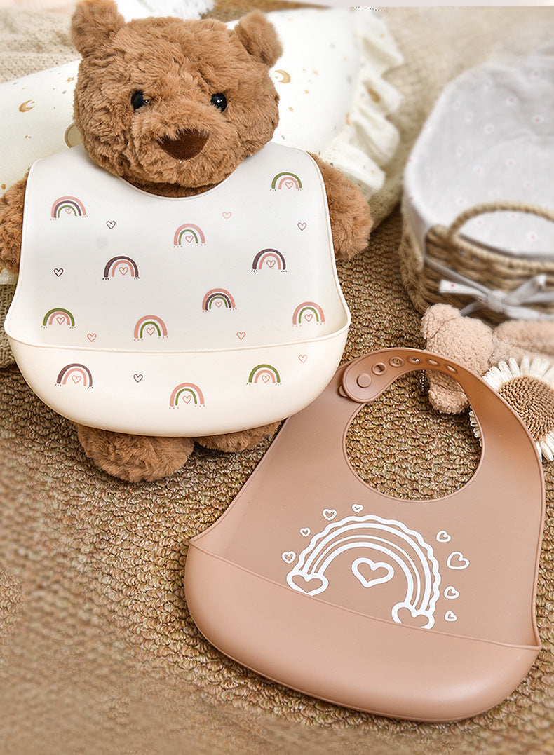 Baby Feeding Bib Waterproof Silicone Baby Food Bib Ultra Soft Portable Infant Children's Bib Anti-dirty Magic Tool