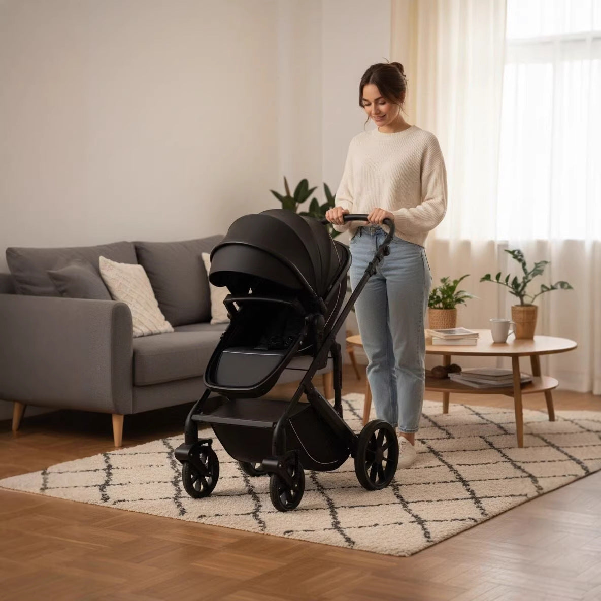 High Landscape Two-Way Convertible Baby Stroller Foldable Baby Stroller