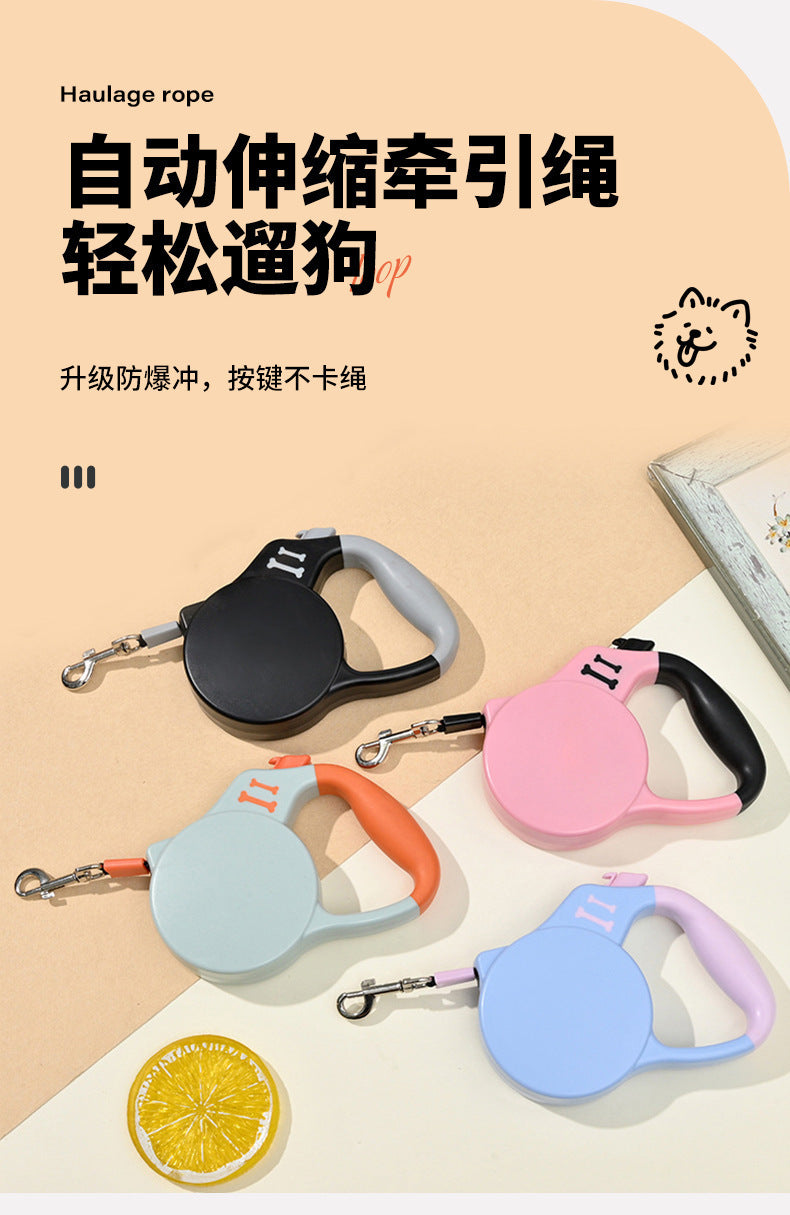 Cross-Border Hot-Selling Dog Leash Harness Outdoor Dog Walking Automatic Retractable Leash Corgi Shiba Inu Wholesale
