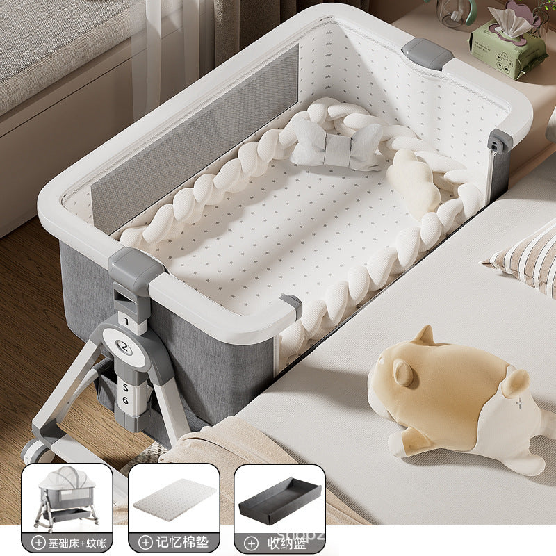 Baby Crib Portable Foldable Multi-Functional Baby Cradle Bed Newborn Children's Splicing Large Bed
