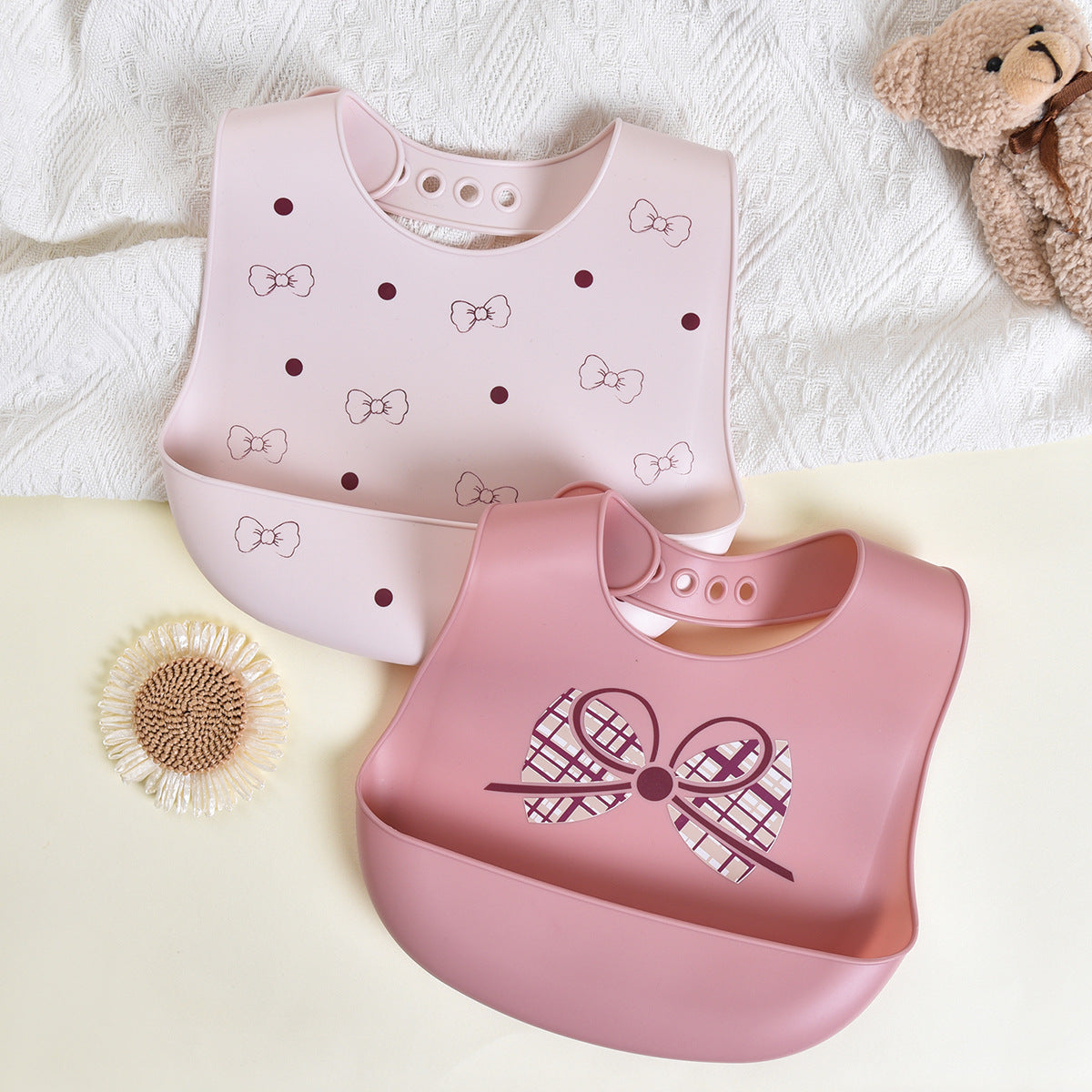 Baby Feeding Bib Waterproof Silicone Baby Food Bib Ultra Soft Portable Infant Children's Bib Anti-dirty Magic Tool