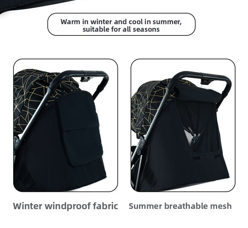 High View Baby Stroller, Convertible to Sit or Lie, Lightweight Foldable Baby Umbrella Stroller, One-Way Baby Pushchair, Shock Absorbing Stroller