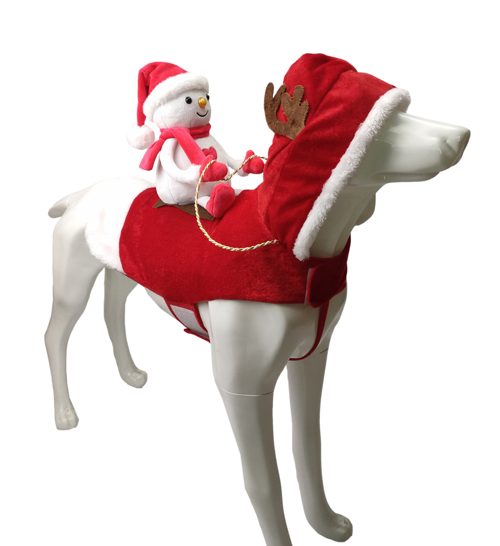 Pet Dog Christmas Costume Santa Claus Riding Outfit Christmas Pet Clothes Reindeer Riding Outfit Pet Christmas Supplies