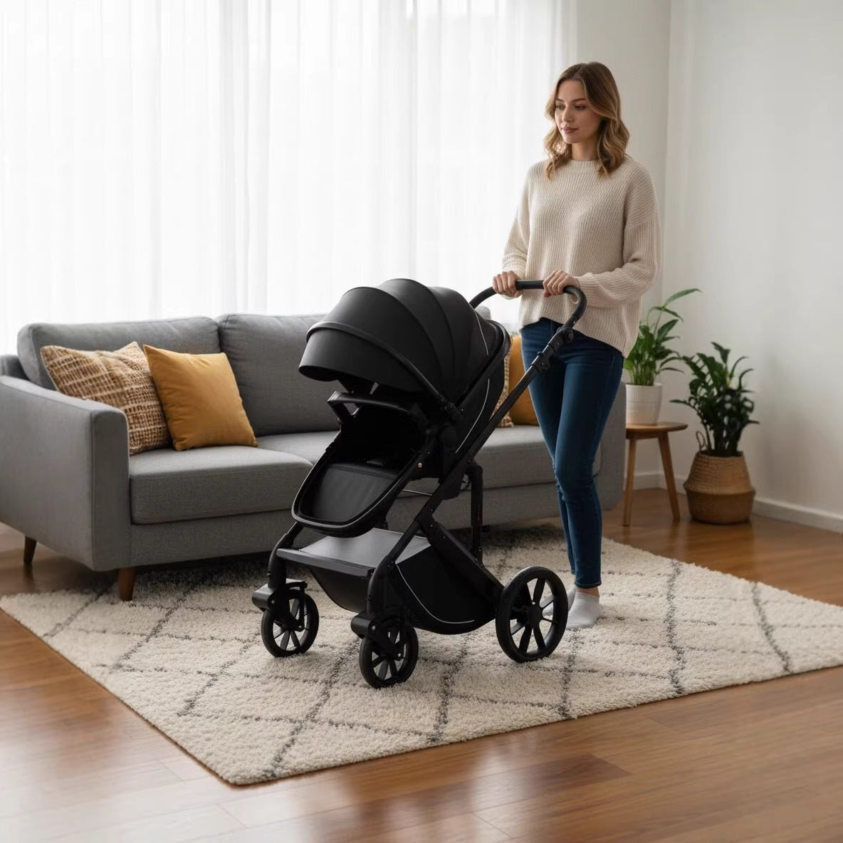 High Landscape Two-Way Convertible Baby Stroller Foldable Baby Stroller