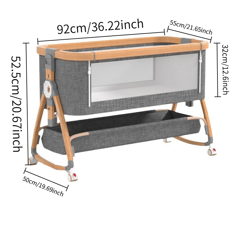 Baby Crib Portable Foldable Multi-Functional Baby Cradle Bed Newborn Children's Splicing Large Bed