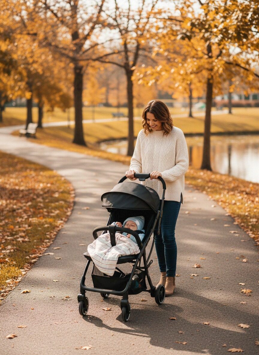 Baby Stroller, Convertible to Sitting and Lying, Lightweight Foldable Portable Baby Umbrella Stroller, Four-Wheel Baby Pushchair