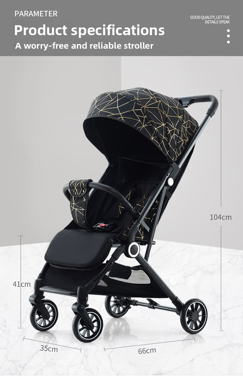 High View Baby Stroller, Convertible to Sit or Lie, Lightweight Foldable Baby Umbrella Stroller, One-Way Baby Pushchair, Shock Absorbing Stroller