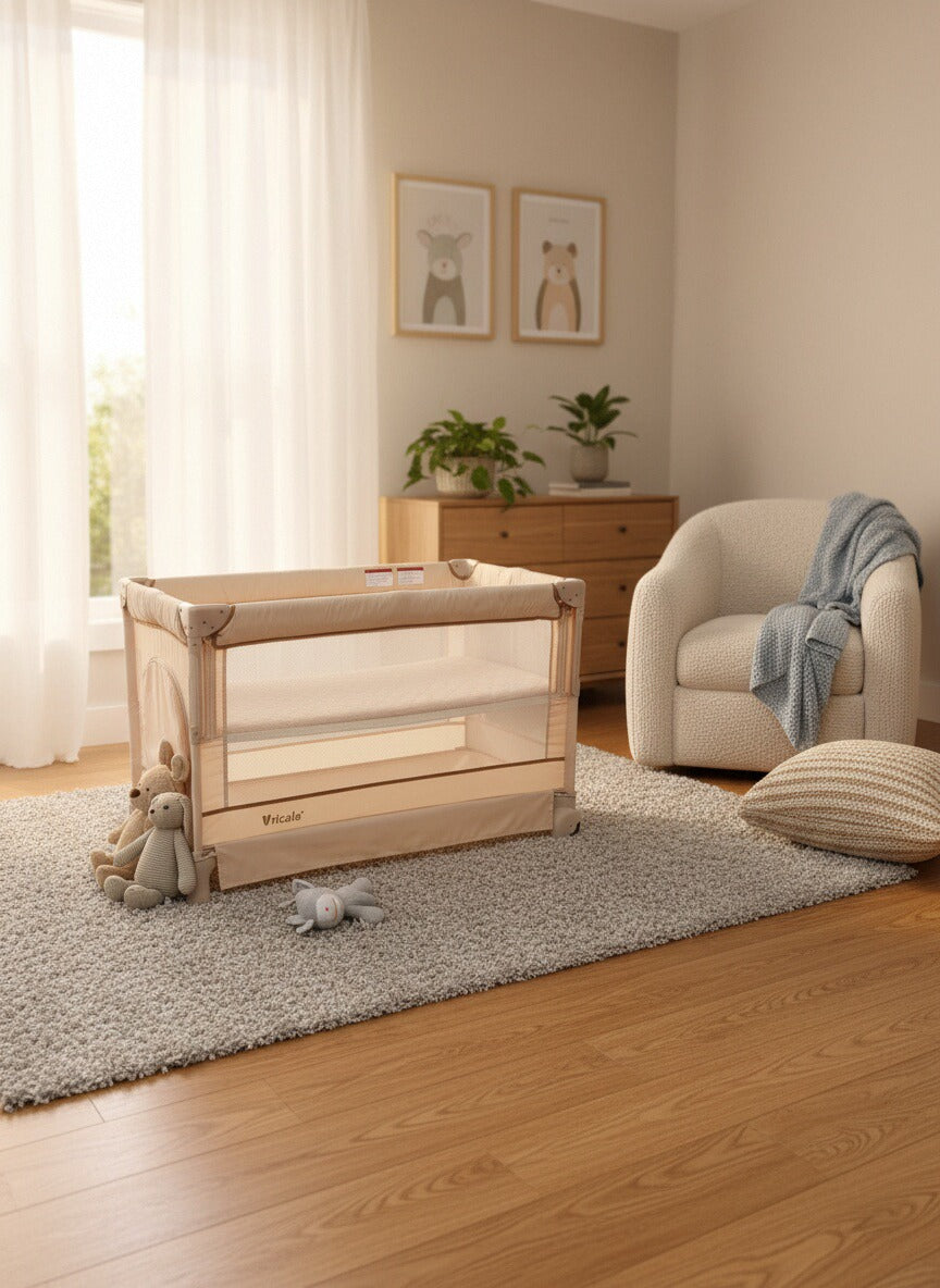 Infant bed 0 formaldehyde environmental protection material, seamless joint large bed + universal silent wheels, protect baby sleep.