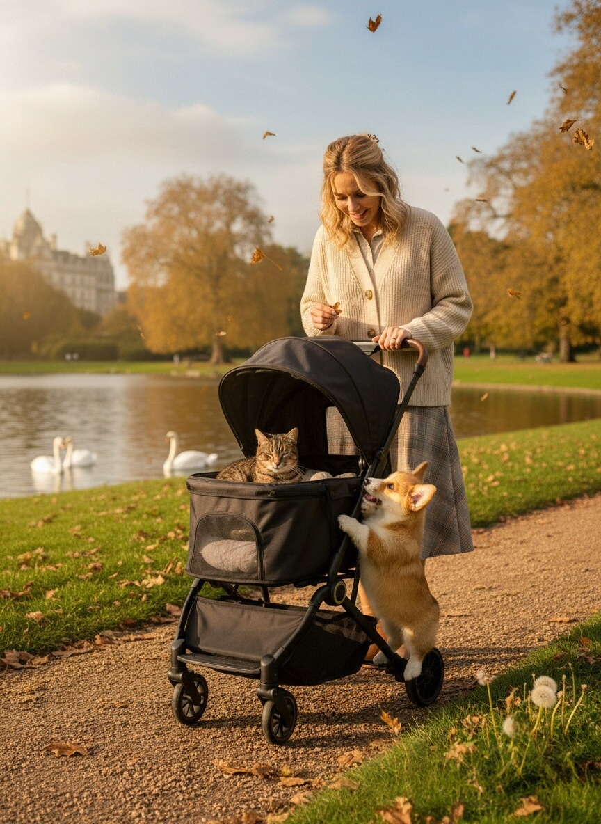 High-density breathable mesh pet cart, mosquito repellent is a good thing for small and medium-sized pets to travel
