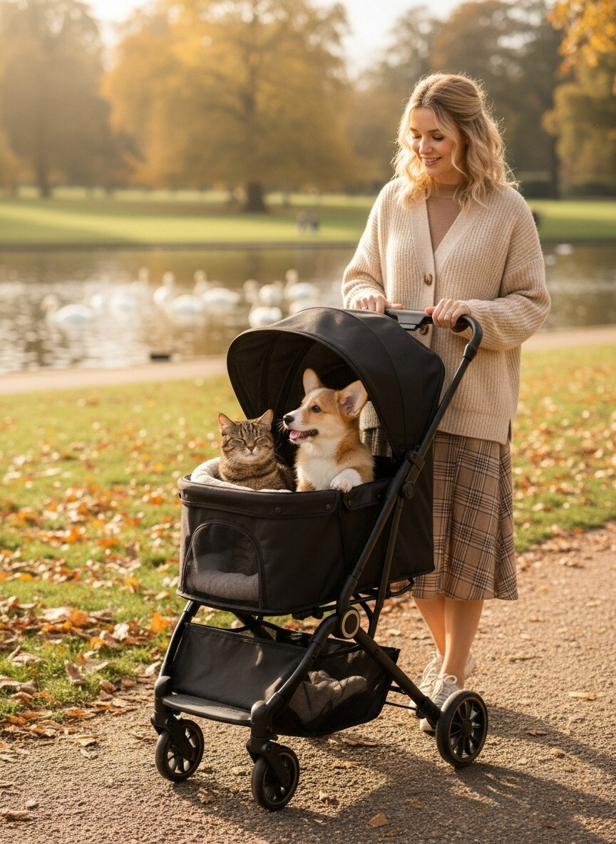 High-density breathable mesh pet cart, mosquito repellent is a good thing for small and medium-sized pets to travel