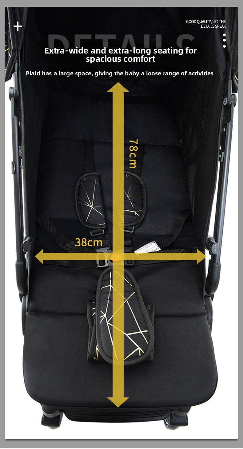 High View Baby Stroller, Convertible to Sit or Lie, Lightweight Foldable Baby Umbrella Stroller, One-Way Baby Pushchair, Shock Absorbing Stroller