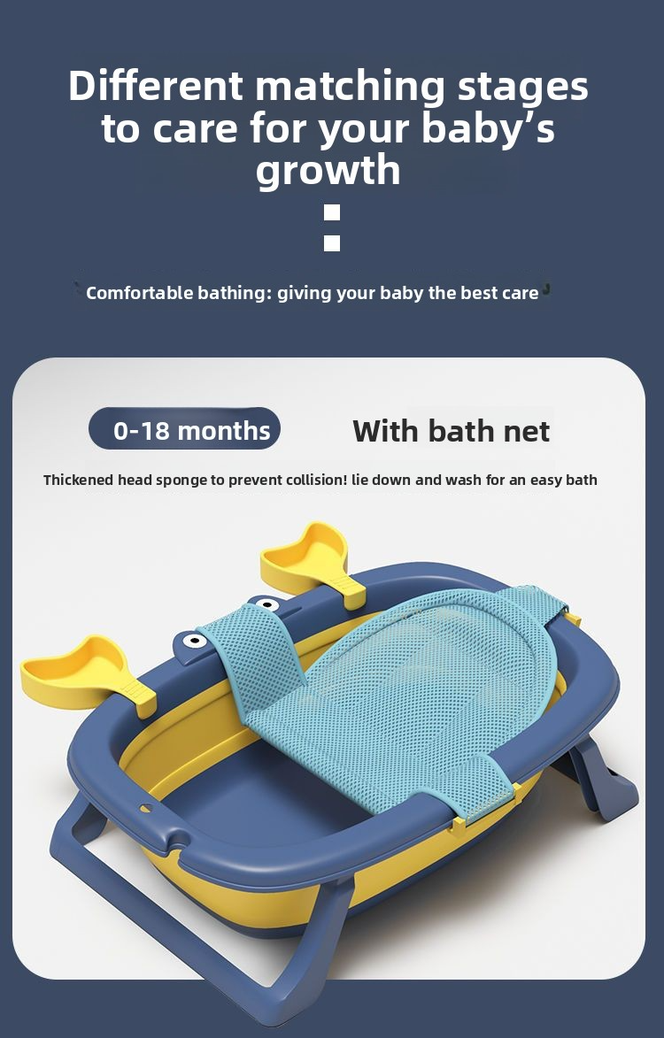 Baby Bath Tub Foldable Bathtub for Infants, Small Bath Bucket for Children to Sit and Lie, Home Use Newborn Baby Supplies