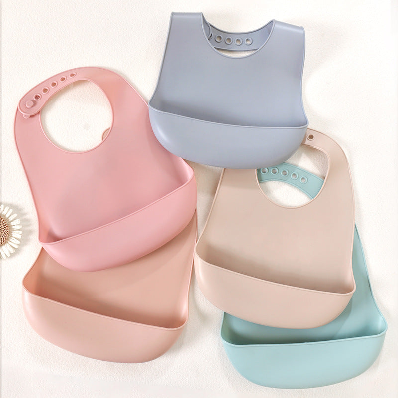 Baby Feeding Bib Waterproof Silicone Baby Food Bib Ultra Soft Portable Infant Children's Bib Anti-dirty Magic Tool