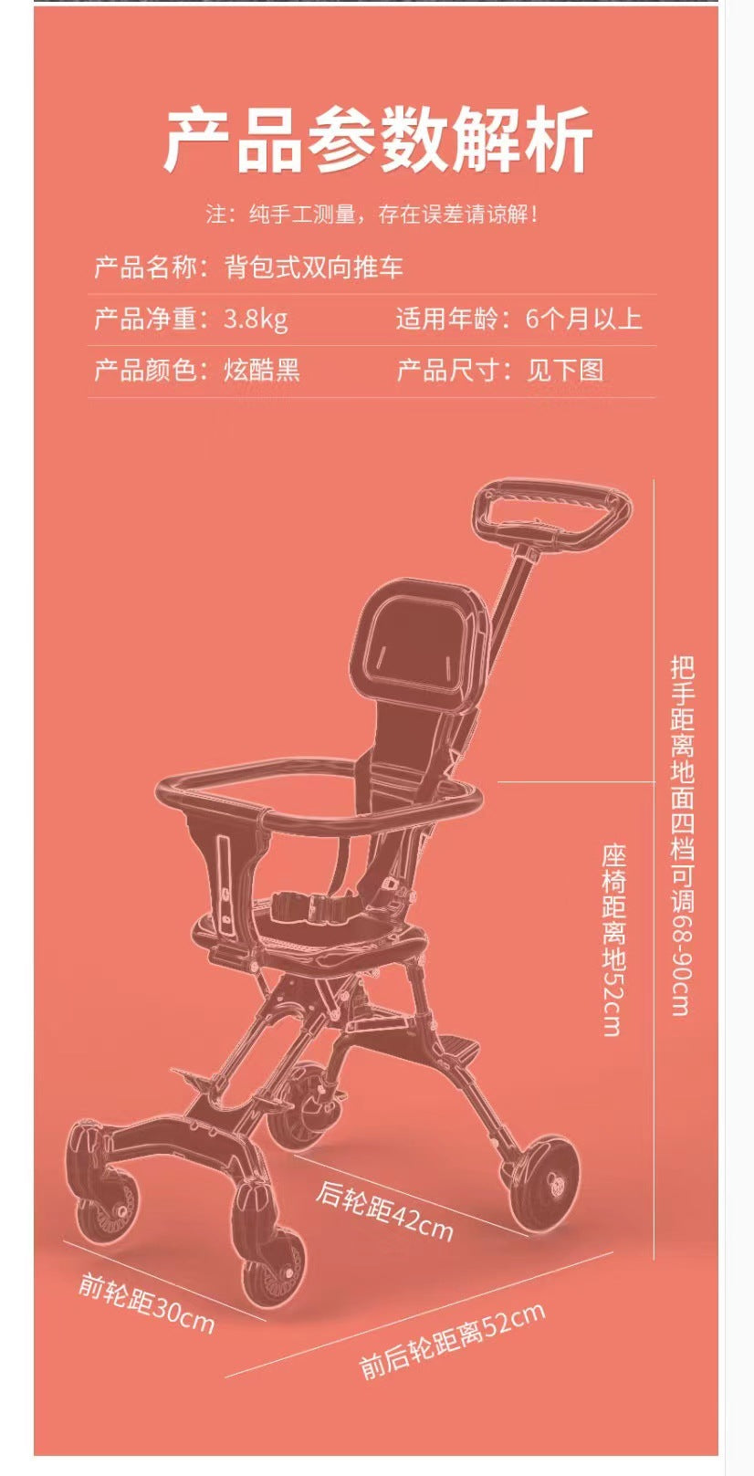 0-2Years Old  Free Milk Powder Gift  Cross-Border Goods  Baby Stroller Milan Map Factory Direct Sale Safety