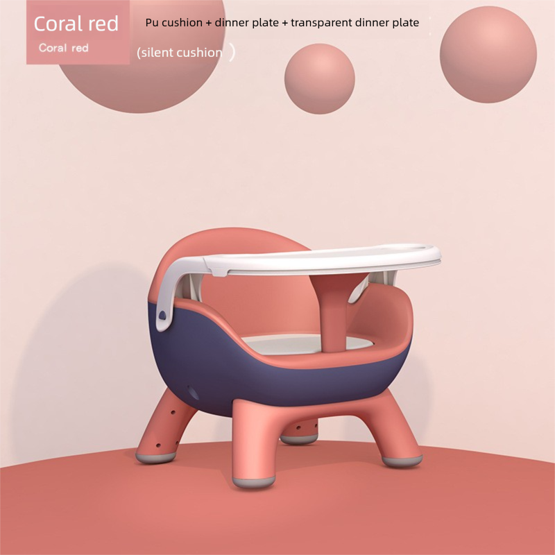 Home Use Children's Multifunctional Dining Chair Stool Second Generation Baby Squeaky Chair with Backrest Soft Cushion Plastic Seat Portable Detachable