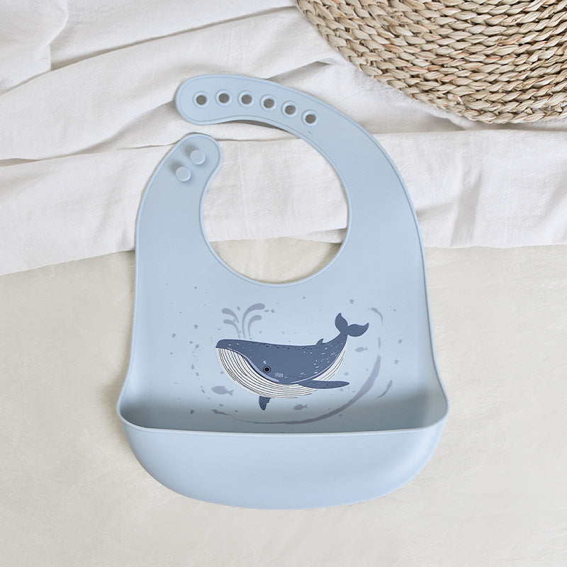 Baby Feeding Bib Waterproof Silicone Baby Food Bib Ultra Soft Portable Infant Children's Bib Anti-dirty Magic Tool