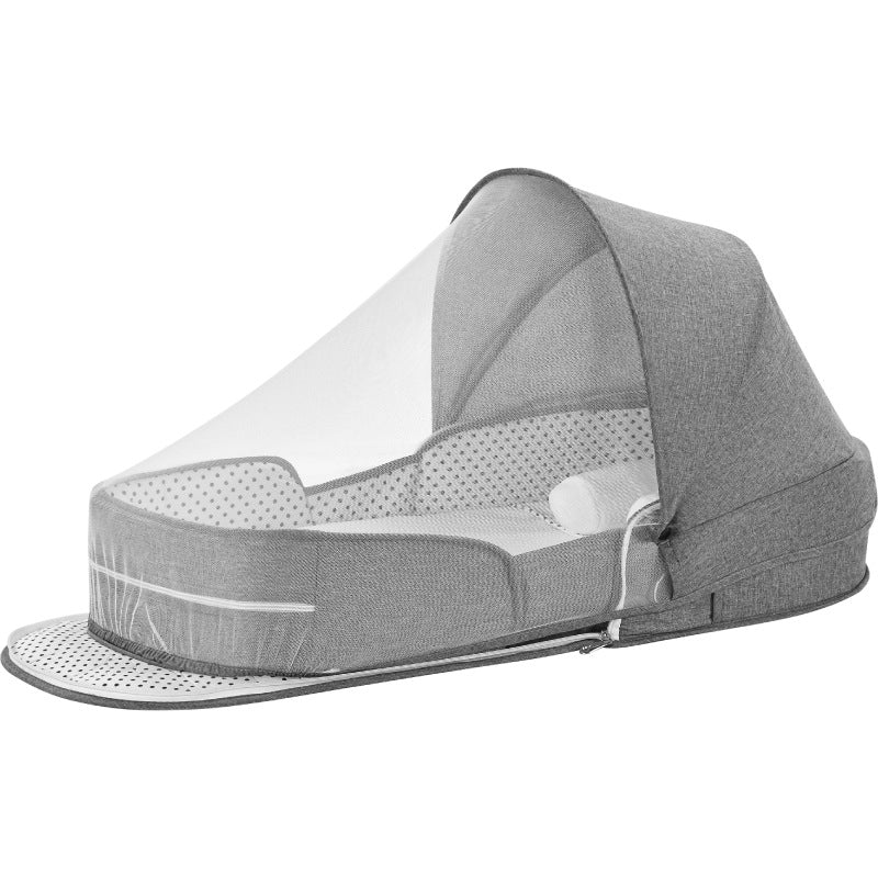 Portable Baby Crib, Movable Bed-in-Bed, Multifunctional Foldable Baby Bed, Newborn BB Crib with Mosquito Net