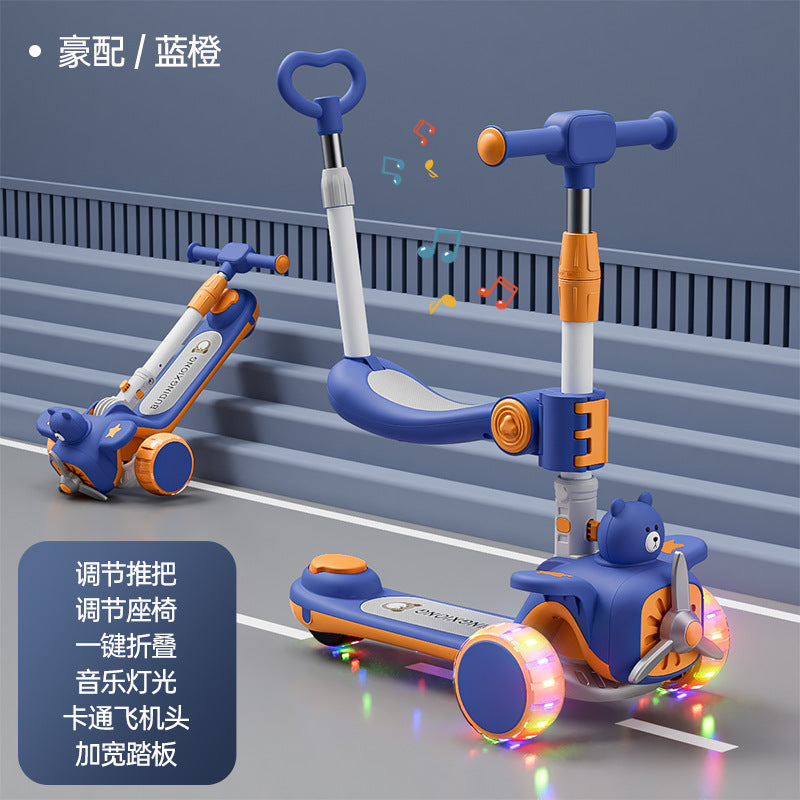 New Scooter Children1-3-6-12Foldable 3-in-1 Scooter for Boys and Girls