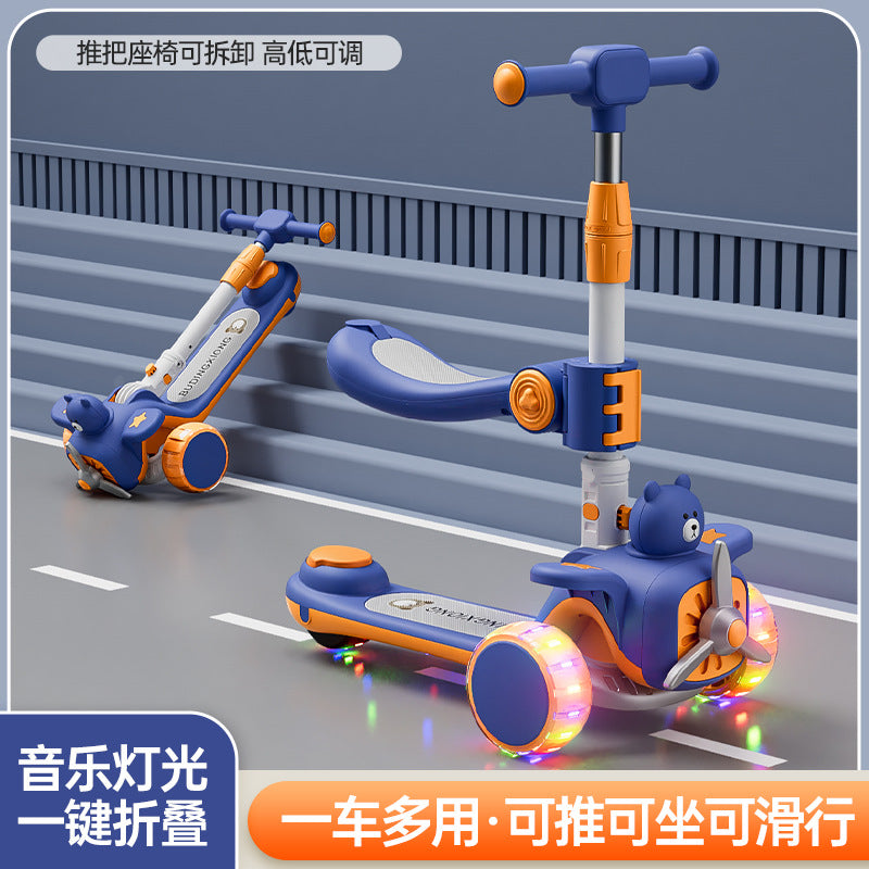 New Scooter Children1-3-6-12Foldable 3-in-1 Scooter for Boys and Girls