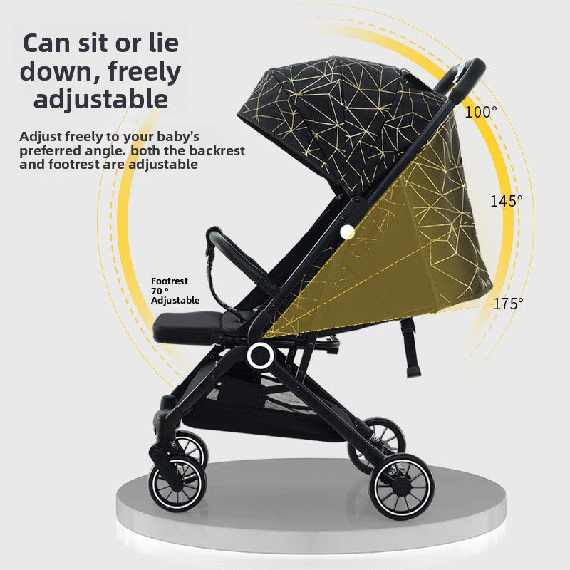 High View Baby Stroller, Convertible to Sit or Lie, Lightweight Foldable Baby Umbrella Stroller, One-Way Baby Pushchair, Shock Absorbing Stroller