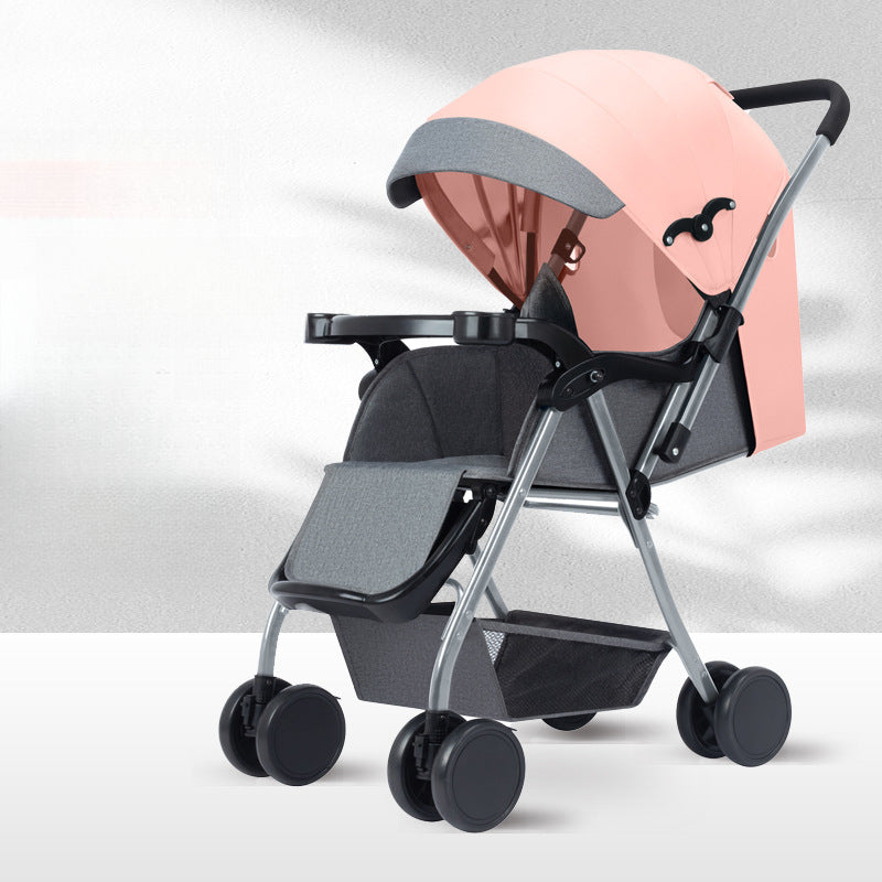 Baby Stroller Can Sit and Lie Multi-Functional One-Button Folding Two-Way Lightweight Baby Stroller Can Become A Rocking Chair