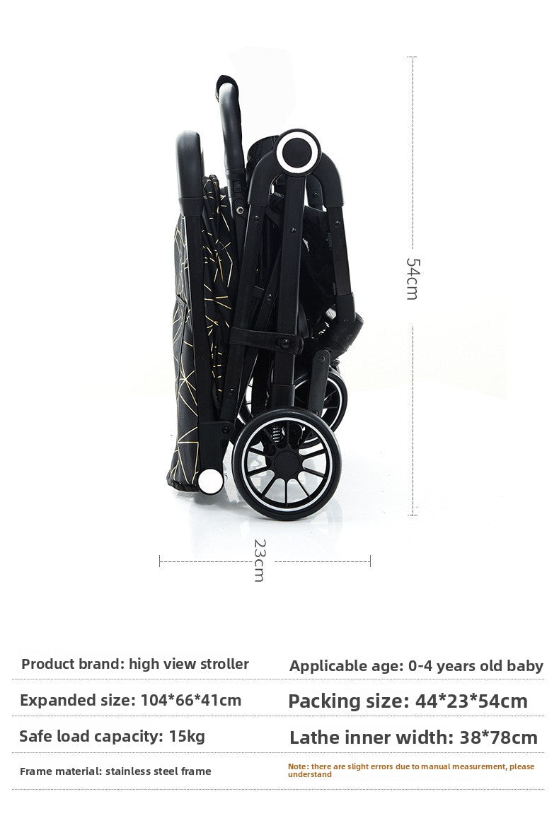 High View Baby Stroller, Convertible to Sit or Lie, Lightweight Foldable Baby Umbrella Stroller, One-Way Baby Pushchair, Shock Absorbing Stroller
