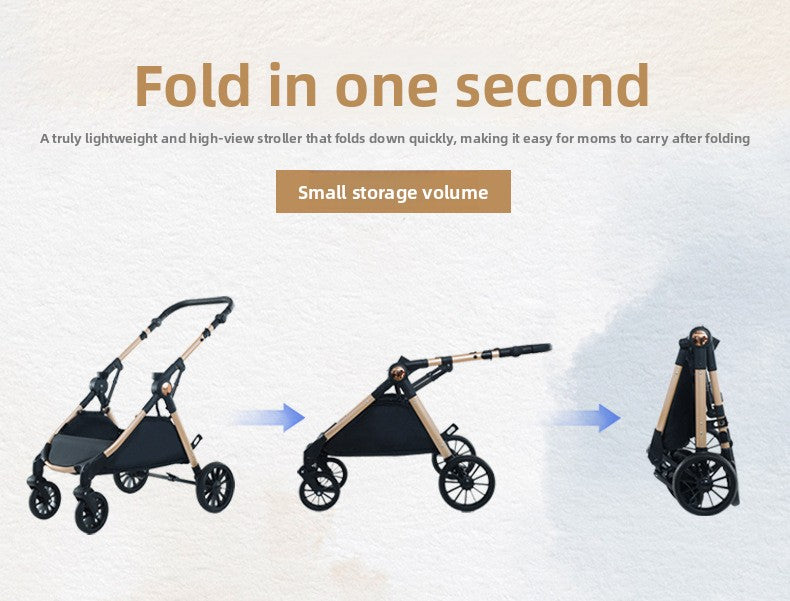 Baby Stroller High Landscape Bidirectional Pushing Baby Carriage Four-Wheel Shock Absorption Baby Stroller