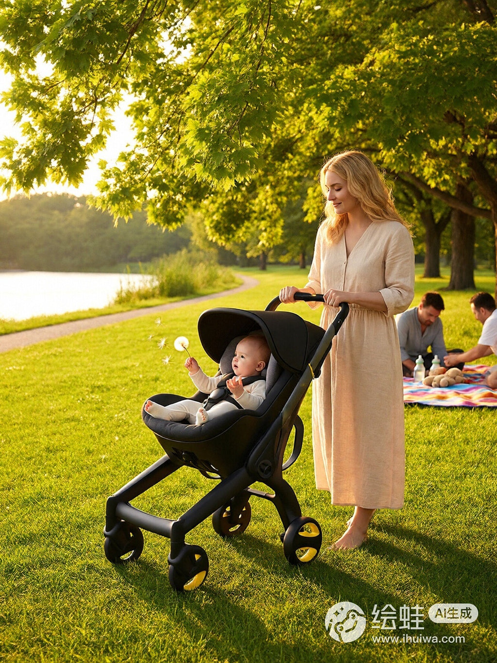 Baby0-12Months Four in One Four Wheels Aluminum Alloy Frame Reversible Baby Stroller