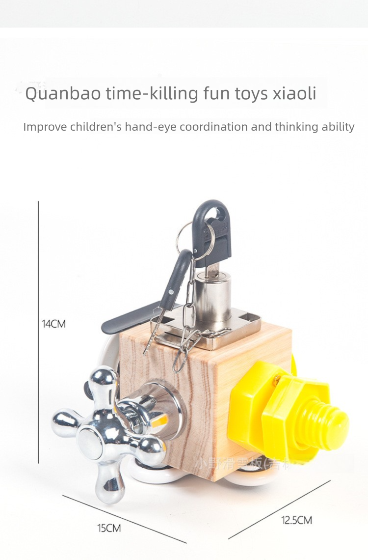 Cross-Border New Product Children 2-6 Years Old Early Education Wooden Toys Montessori Teaching Aids Busy Blocks Parent-Child Interactive Educational Toys