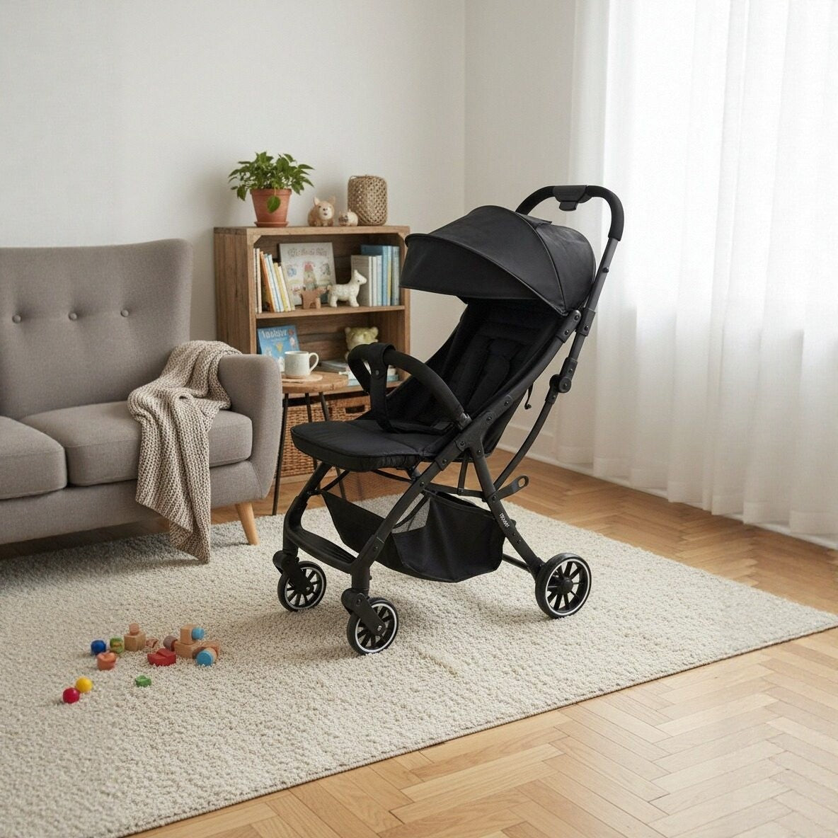 Baby Stroller, Convertible to Sitting and Lying, Lightweight Foldable Portable Baby Umbrella Stroller, Four-Wheel Baby Pushchair