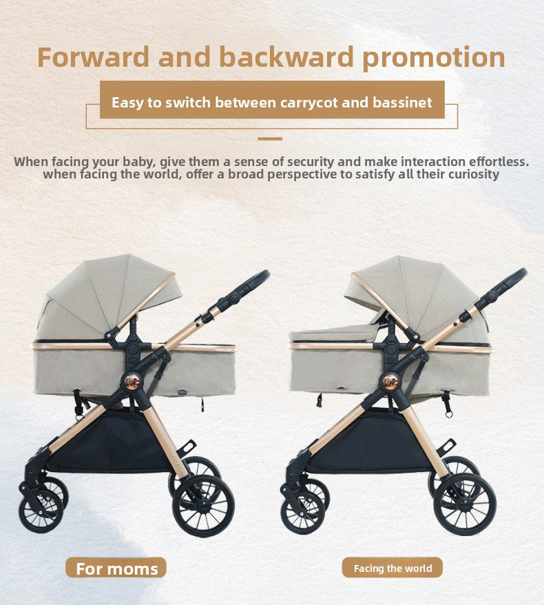 Baby Stroller High Landscape Bidirectional Pushing Baby Carriage Four-Wheel Shock Absorption Baby Stroller