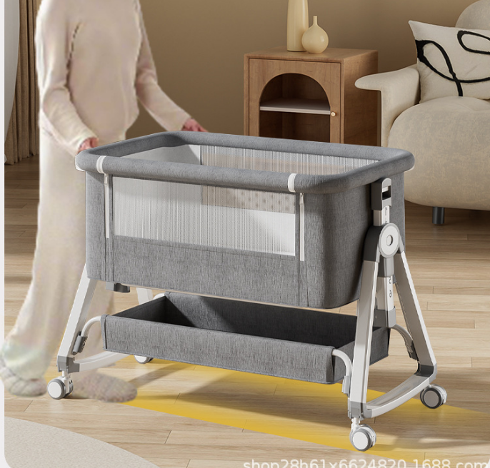 Baby Crib Portable Foldable Multi-Functional Baby Cradle Bed Newborn Children's Splicing Large Bed