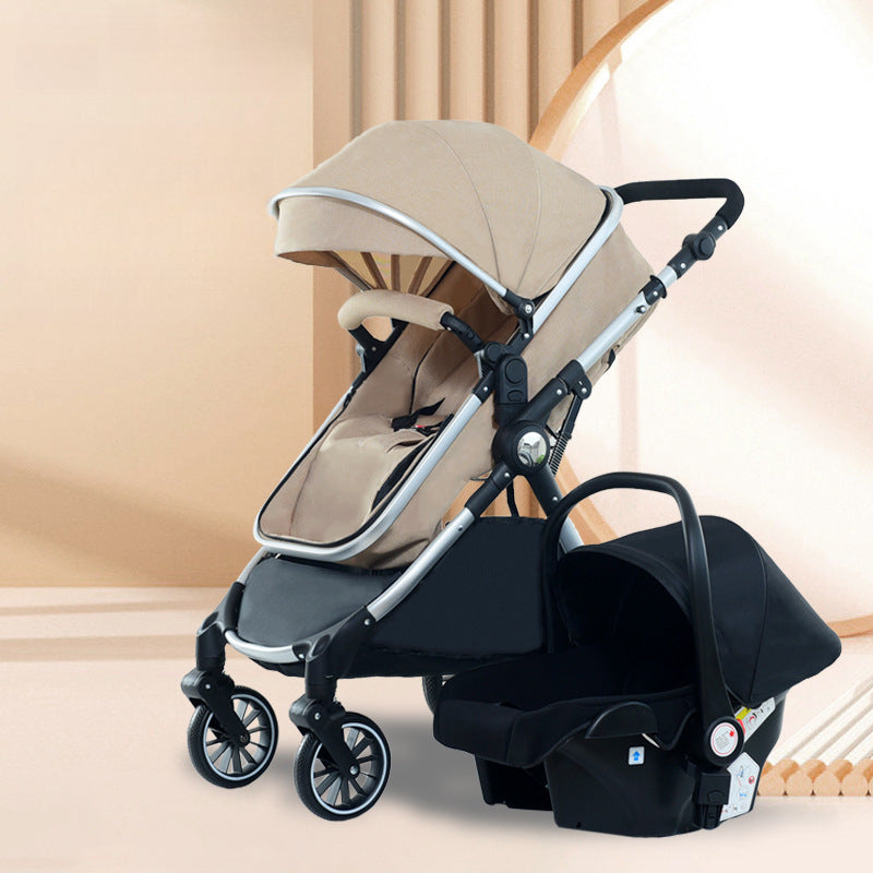Baby Stroller High Landscape Bidirectional Pushing Baby Carriage Four-Wheel Shock Absorption Baby Stroller
