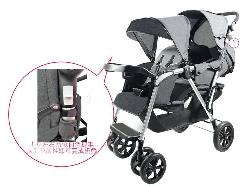 Twin baby stroller can sit and recline, foldable and ultra-lightweight baby strollers Baby Stroller Children's Car