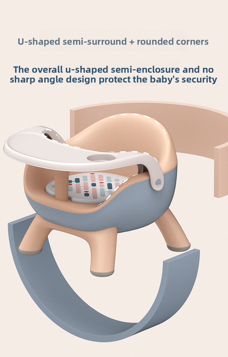 Home Use Children's Multifunctional Dining Chair Stool Second Generation Baby Squeaky Chair with Backrest Soft Cushion Plastic Seat Portable Detachable