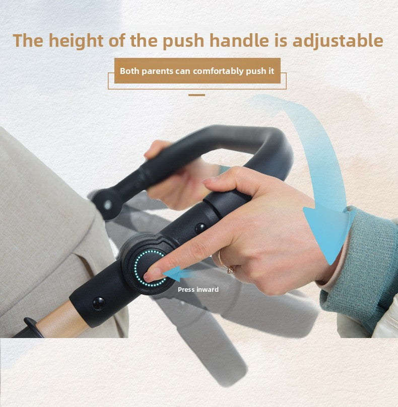 Baby Stroller High Landscape Bidirectional Pushing Baby Carriage Four-Wheel Shock Absorption Baby Stroller