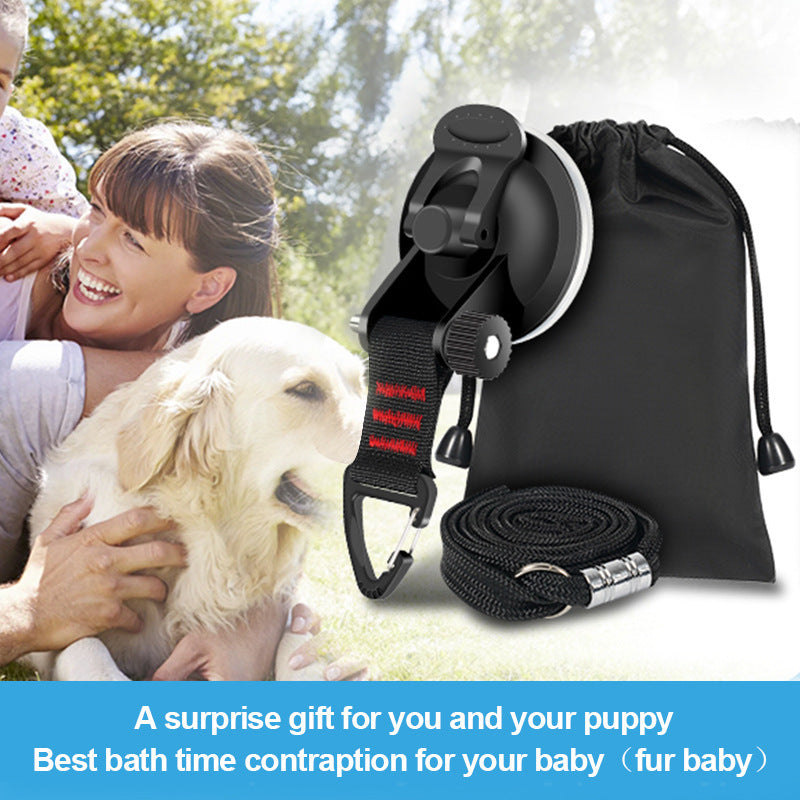 Pet Bathing Fixed Rope Cat Dog Grooming Table Hanging Rope Grooming Cleaning Tool Anti-Movement Suction Cup Fixed Traction Rope