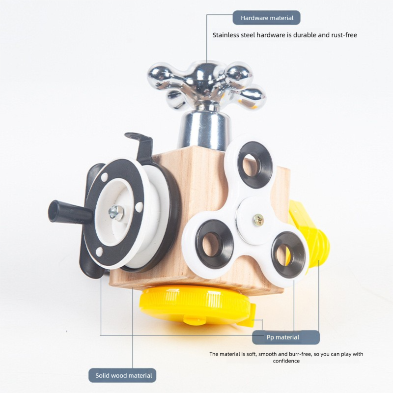 Cross-Border New Product Children 2-6 Years Old Early Education Wooden Toys Montessori Teaching Aids Busy Blocks Parent-Child Interactive Educational Toys