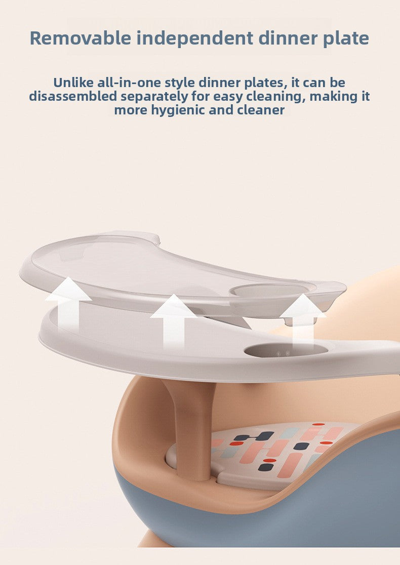 Home Use Children's Multifunctional Dining Chair Stool Second Generation Baby Squeaky Chair with Backrest Soft Cushion Plastic Seat Portable Detachable