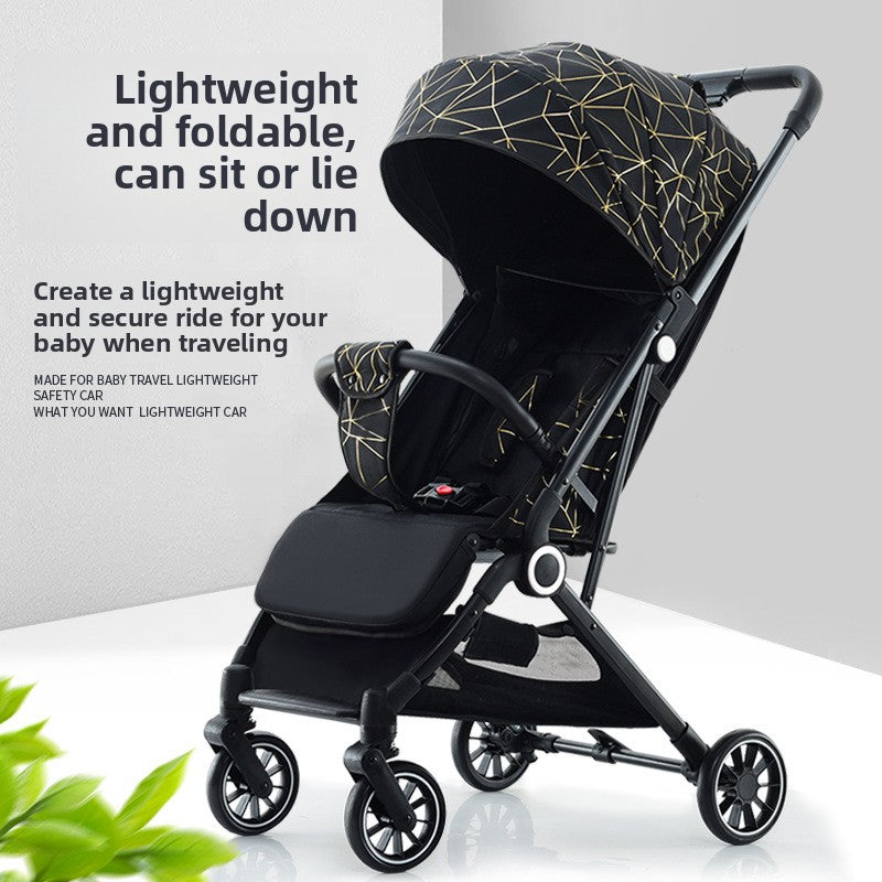 High View Baby Stroller, Convertible to Sit or Lie, Lightweight Foldable Baby Umbrella Stroller, One-Way Baby Pushchair, Shock Absorbing Stroller