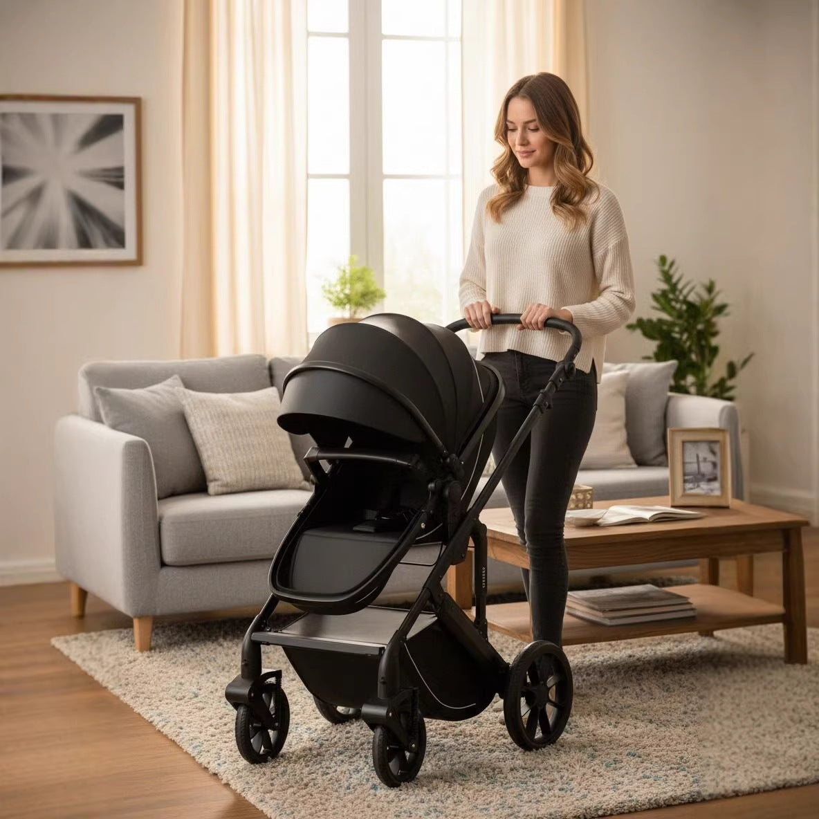 High Landscape Two-Way Convertible Baby Stroller Foldable Baby Stroller