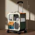 Cat Carrier Outdoor Large Capacity Luggage Multi-Cat Pet Portable Cat Multi-Function Wheeled Trolley Transparent Backpack