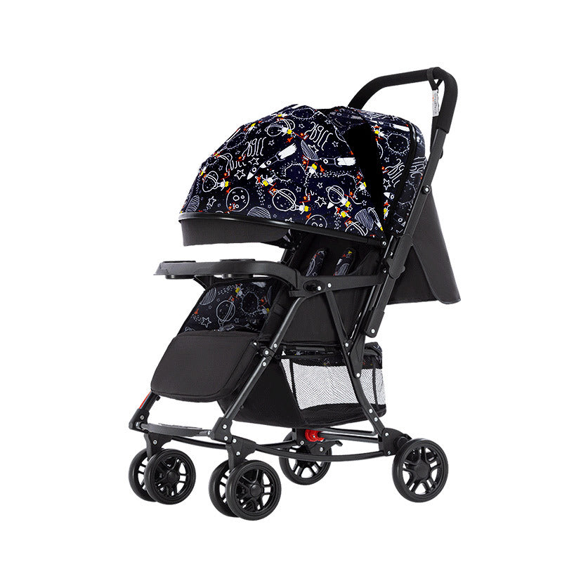 Baby Stroller Can Sit and Lie Multi-Functional One-Button Folding Two-Way Lightweight Baby Stroller Can Become A Rocking Chair