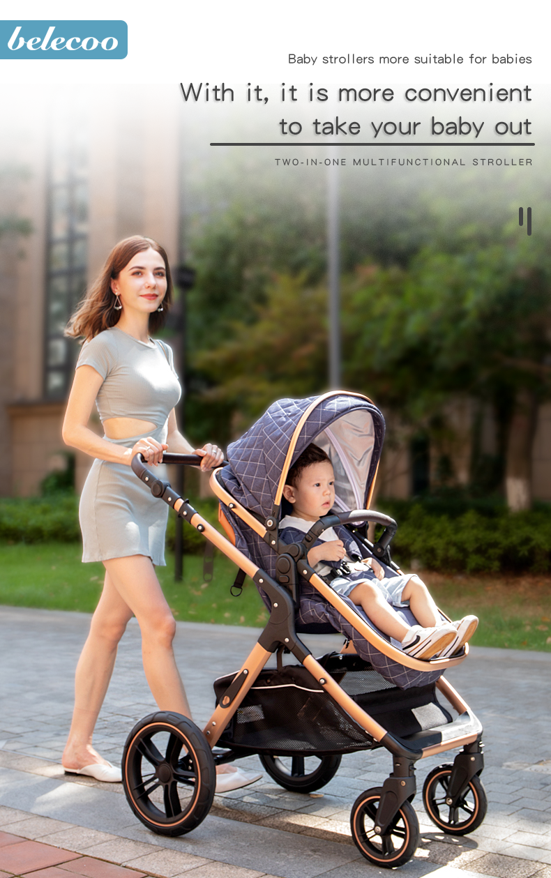 2022 Belecoo Fashion Baby Strollers Luxury Baby Carriers  Good Quality Baby Walkers  for Hot Sale