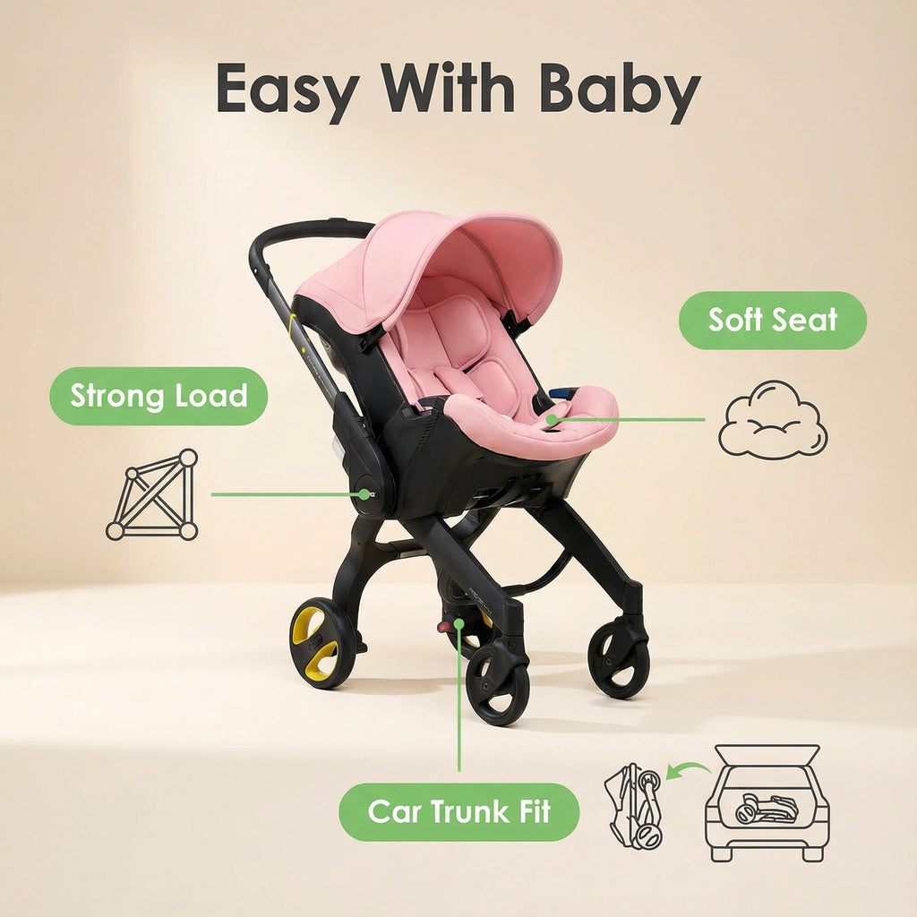 Baby0-12Months Four in One Four Wheels Aluminum Alloy Frame Reversible Baby Stroller