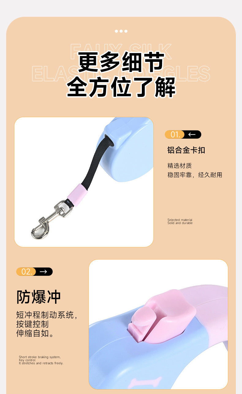 Cross-Border Hot-Selling Dog Leash Harness Outdoor Dog Walking Automatic Retractable Leash Corgi Shiba Inu Wholesale