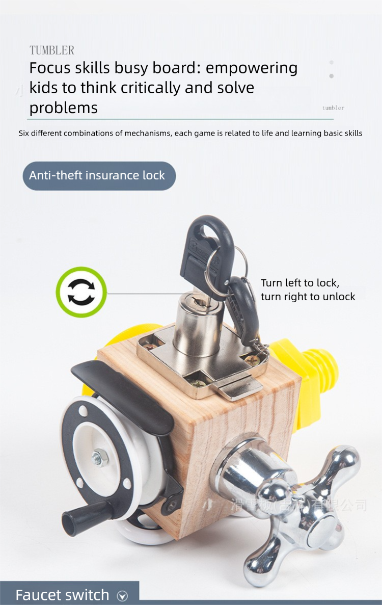 Cross-Border New Product Children 2-6 Years Old Early Education Wooden Toys Montessori Teaching Aids Busy Blocks Parent-Child Interactive Educational Toys