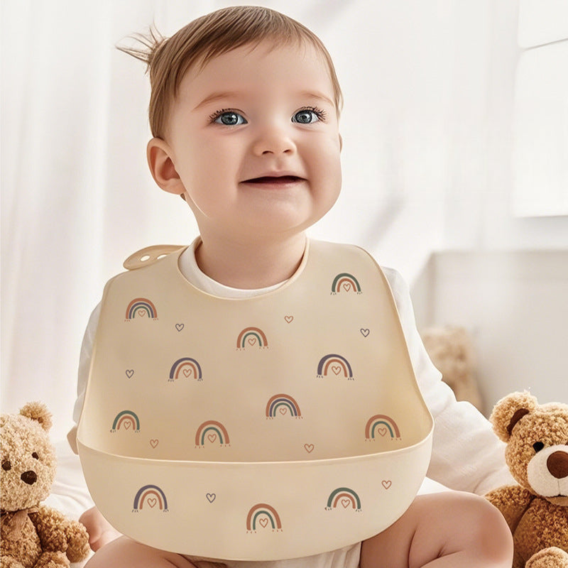 Baby Feeding Bib Waterproof Silicone Baby Food Bib Ultra Soft Portable Infant Children's Bib Anti-dirty Magic Tool
