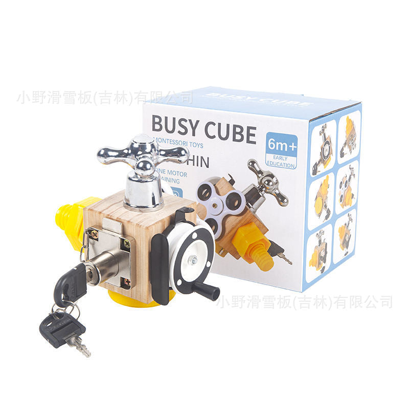 Cross-Border New Product Children 2-6 Years Old Early Education Wooden Toys Montessori Teaching Aids Busy Blocks Parent-Child Interactive Educational Toys